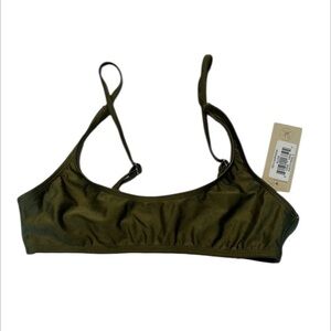 Ris-K swimwear Allure bra top swimsuit bikini top in moss size small NWT